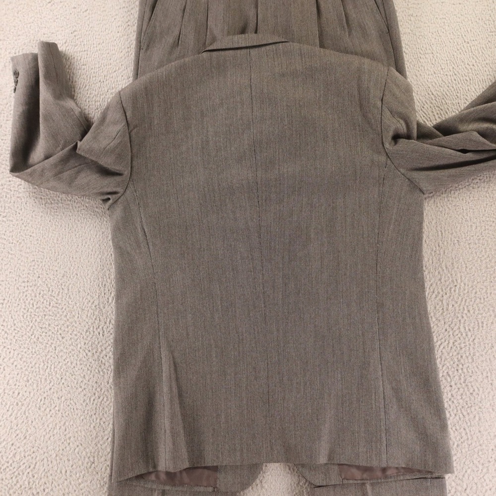 Corneliani Suit L 44R Gray Birdseye Check 100% Wool Made in Italy Pleated 36x30 - Picture 9 of 16